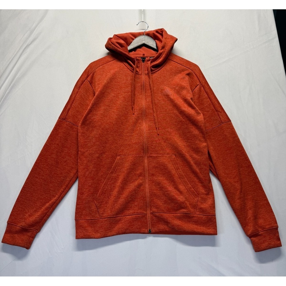 Adidas Athletics Team Issue Hoodie Mens Medium Burnt Orange Full Zip Climawarm